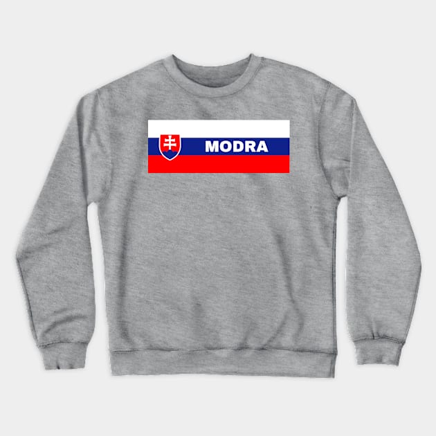 Modra City in Slovakian Flag Crewneck Sweatshirt by aybe7elf